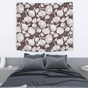 Garlic Bulb Dark Background Wall Tapestry