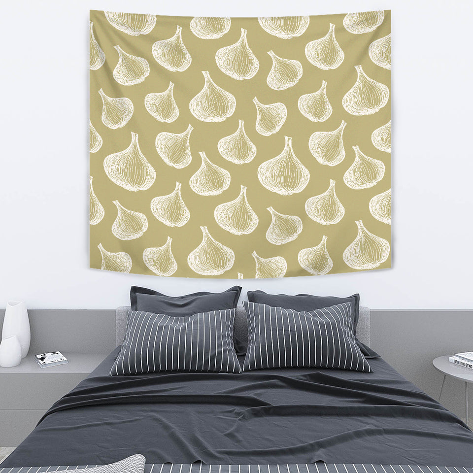 Garlic Design Pattern Wall Tapestry