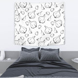 Garlic Pattern Black White Wall Tapestry