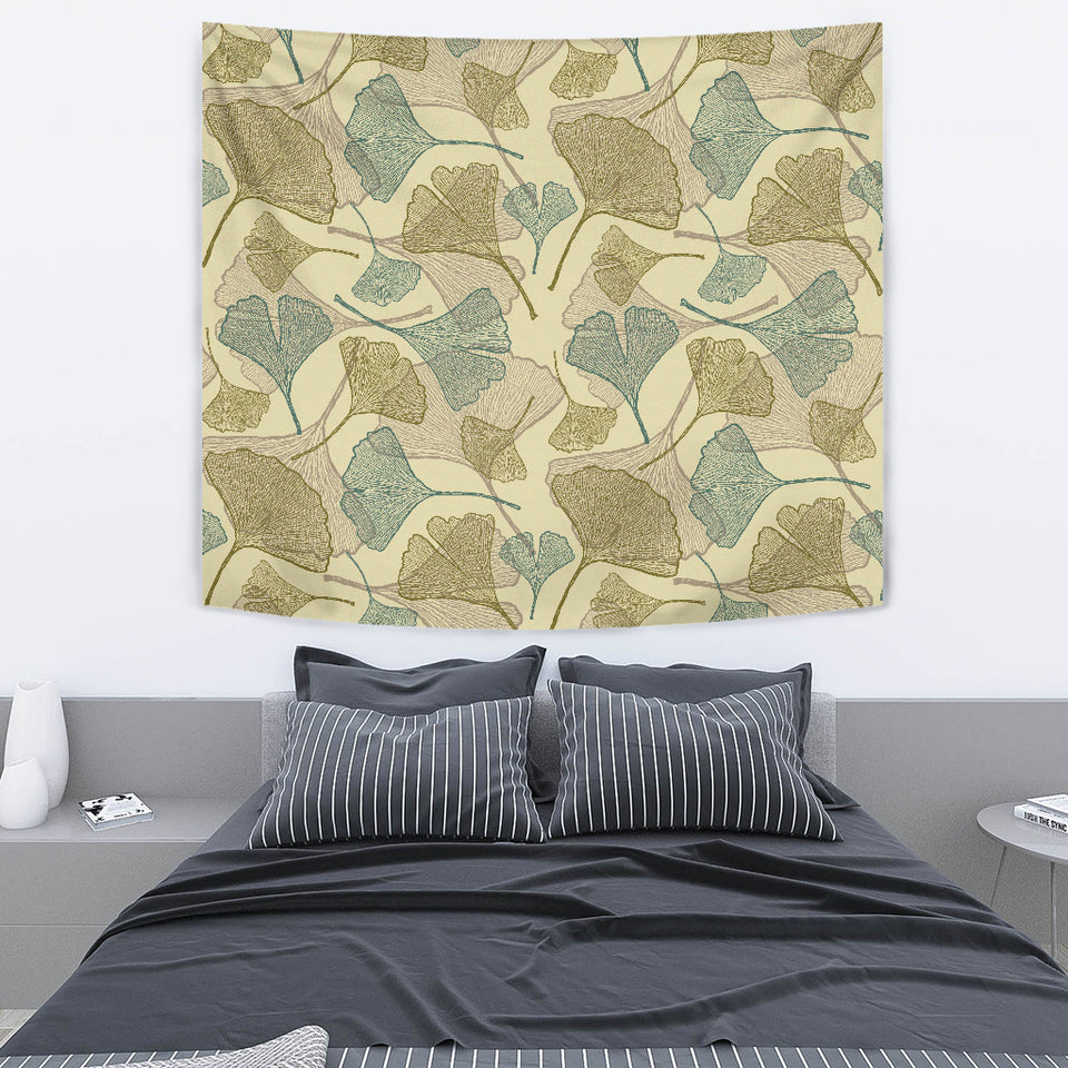 Ginkgo Leaves Design Pattern Wall Tapestry