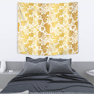 Gold Grape Pattern Wall Tapestry