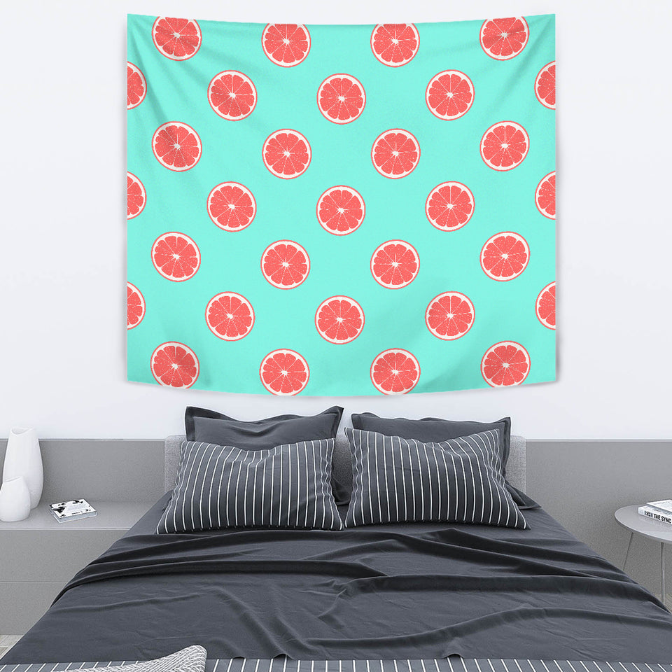 Grapefruit Green Background Wall Tapestry