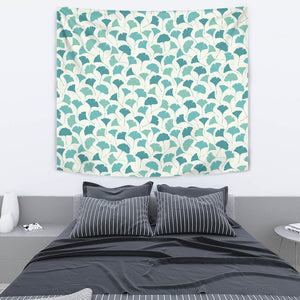 Green Ginkgo Leaves Pattern Wall Tapestry