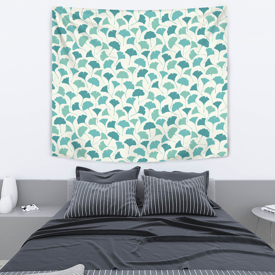 Green Ginkgo Leaves Pattern Wall Tapestry