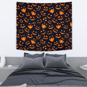 Halloween Pattern Pumpkin Background Wall Tapestry
