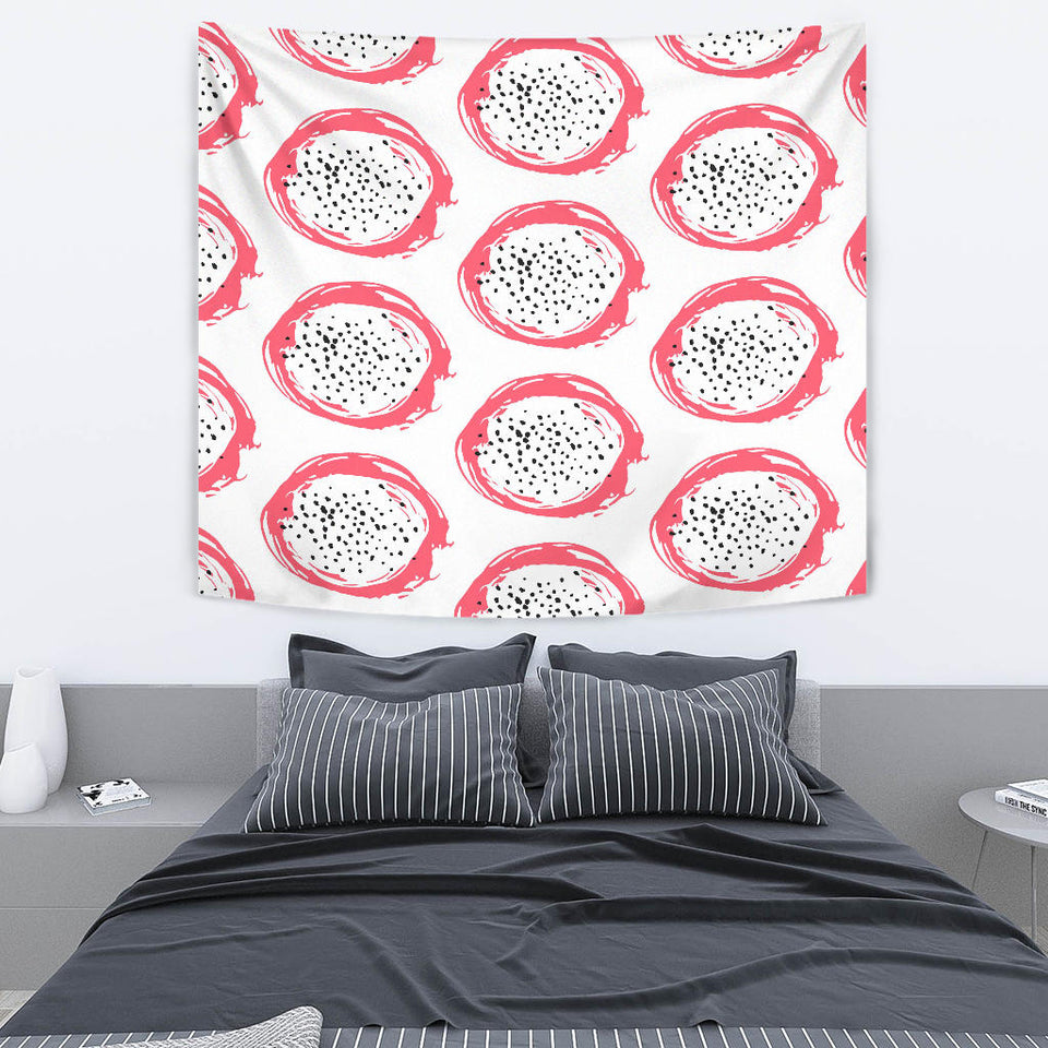 Hand Drawn Dragon Fruit Wall Tapestry
