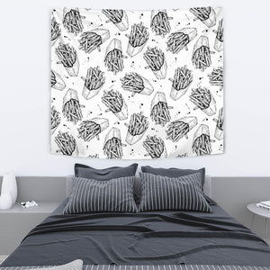 Hand Drawn French Fries Pattern Wall Tapestry