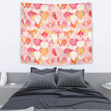 Hand Drawn Heart Design Pattern Wall Tapestry