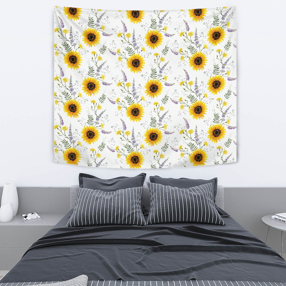 Beautiful Sunflowers Pattern Wall Tapestry