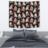 Christmas Pugs Santa_S Red Cap Pattern Wall Tapestry
