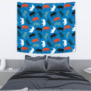 Colorful Rhino Pattern Wall Tapestry