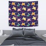Colorful Sea Turtle Pattern Wall Tapestry