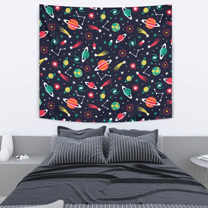 Colorful Space Pattern Planet Star Wall Tapestry