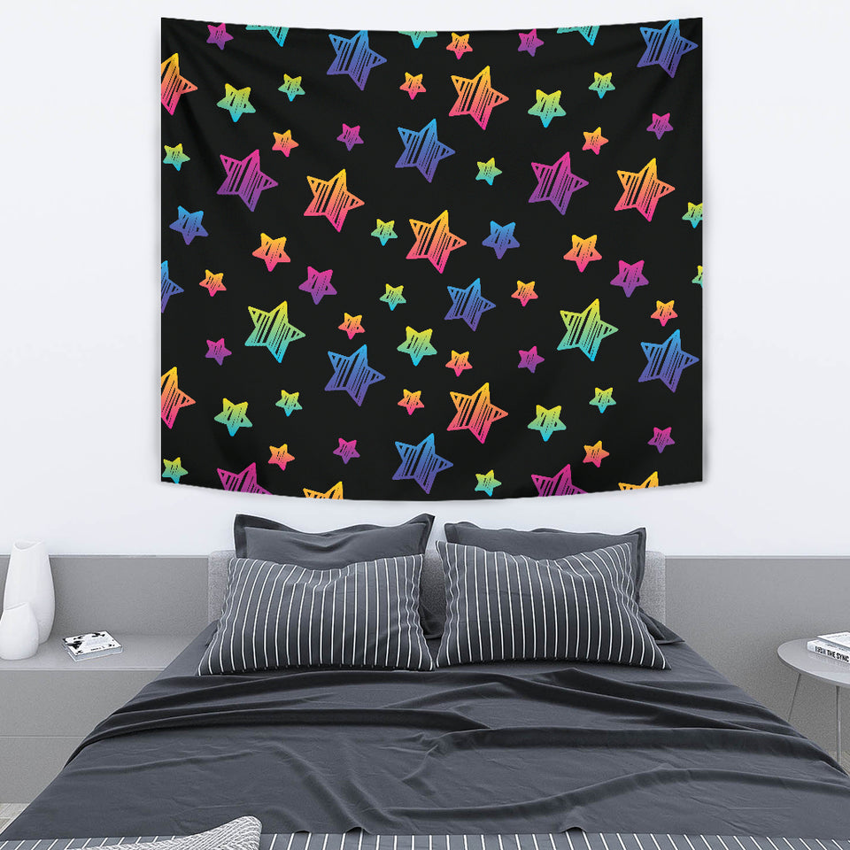 Colorful Star Pattern Wall Tapestry