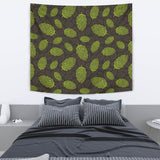 Hop Pattern Black Background Wall Tapestry