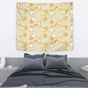 Cute Fat Shiba Inu Dog Pattern Wall Tapestry