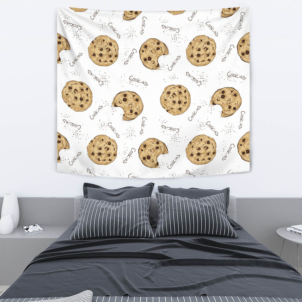 Sketch Style Cookie Pattern Wall Tapestry