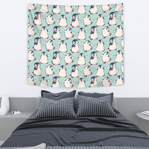 Cute Penguin Pattern Wall Tapestry