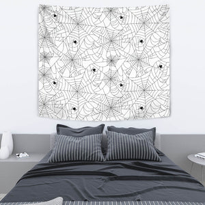 Spider Web Cobweb Pattern White Background Wall Tapestry