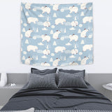Cute Polar Bears Christmas Decoration Pattern Wall Tapestry