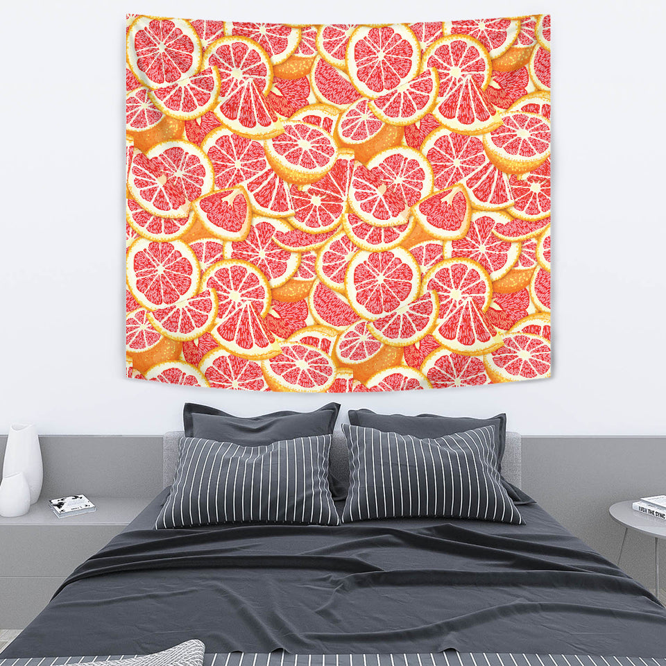 Tropical Grapefruit Pattern Wall Tapestry