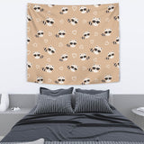 Cute Raccoon Heart Pattern Wall Tapestry