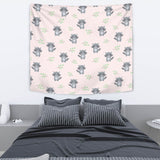 Cute Raccoons Leaves Pattern Wall Tapestry