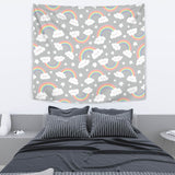 Cute Rainbow Clound Star Pattern Wall Tapestry