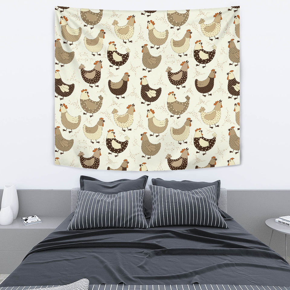 Cute Rooster Chicken Cock Wall Tapestry