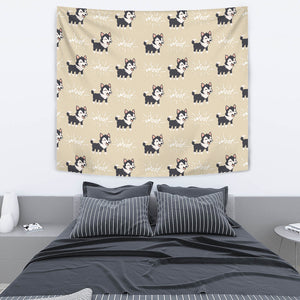 Cute Siberian Husky Wall Tapestry