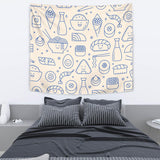 Cute Sushi Icon Pattern Wall Tapestry