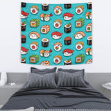 Cute Sushi Pattern Wall Tapestry