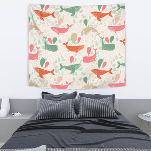 Cute Whale Pattern Wall Tapestry