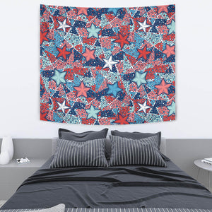 Hand Drawn Colorful Starfish Wall Tapestry
