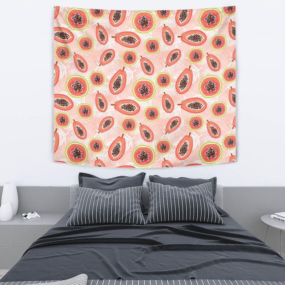 Papaya Leaves Pattern Wall Tapestry