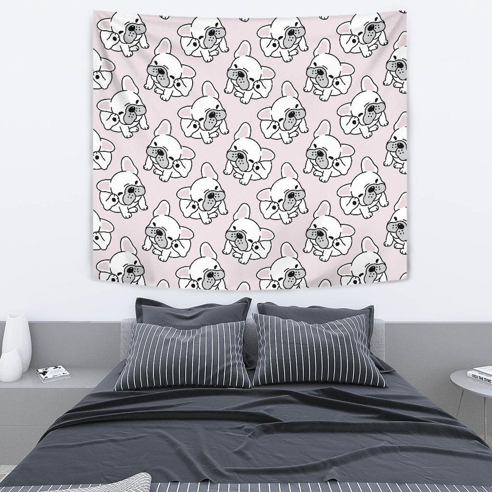Cute French Bulldog Pattern Wall Tapestry