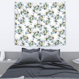 Peacock Feather Pattern Wall Tapestry