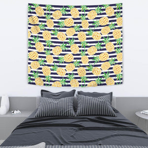 Pineapples Pattern Striped Background Wall Tapestry