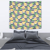 Pineapples Pattern Striped Background Wall Tapestry