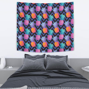 Pineapples Pattern Zigzag Background Wall Tapestry