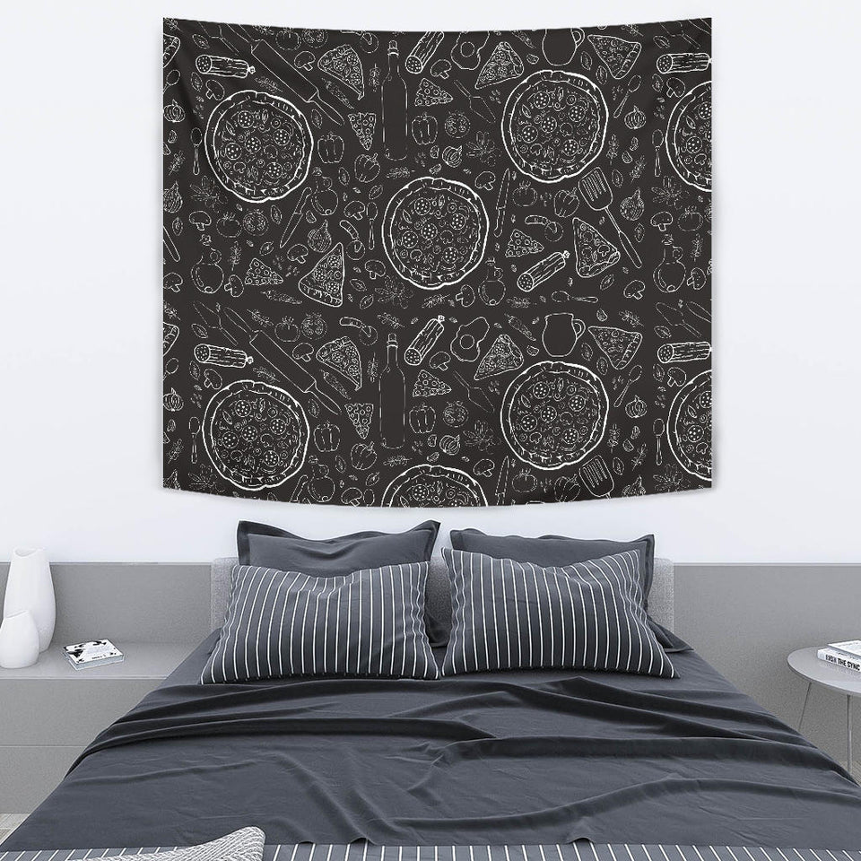 Pizza Pattern  Wall Tapestry