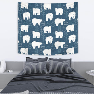 Polar Bear Mother Her Child Pattern Wall Tapestry