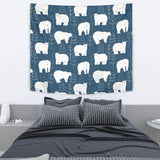 Polar Bear Mother Her Child Pattern Wall Tapestry