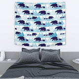 Polar Bear Winter Snow Pattern Wall Tapestry