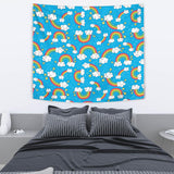 Rainbows Sky Clouds Pattern Wall Tapestry