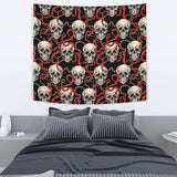 Red Snake Skull Pattern Wall Tapestry