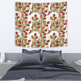 Red Tulips And Daffodils Pattern Wall Tapestry
