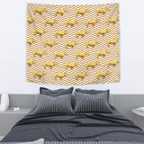 Rhino Yellow Theme Pattern Wall Tapestry