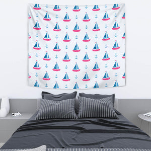 Sailboat Anchor Pattern Wall Tapestry