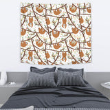 Sloths Hanging On The Tree Pattern Wall Tapestry